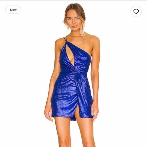 superdown Dresses & Skirts - Superdown Claudette Cutout Blue Metallic Mini Dress Size Medium NWOT